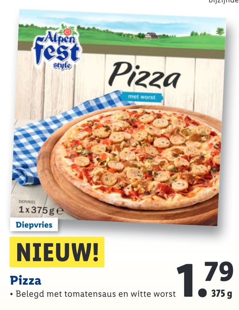 Pizza 375g nbieding Bij Lidl