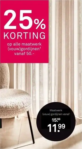 Karwei op alle maatwerk vouwgordijnen aanbieding