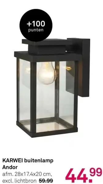 Karwei buitenlamp Andor aanbieding