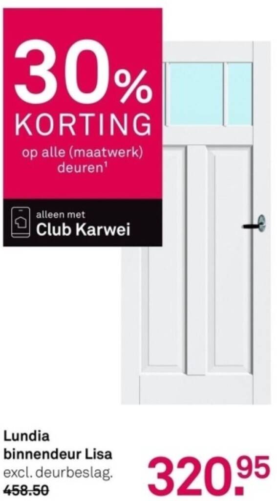 Lundia binnendeur Lisa excl. deurbeslag. aanbieding bij Karwei
