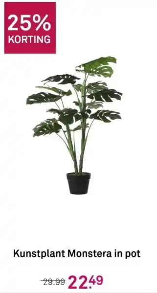 Karwei Kunstplant Monstera in pot aanbieding