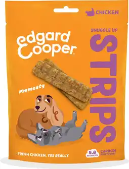 Intratuin Edgard & Cooper hondensnack Snuggle Up Strips adult kip 75 gram aanbieding