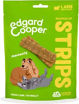 Intratuin Edgard & Cooper hondensnack Snuggle Up Strips adult lam/kalkoen 75 gram aanbieding