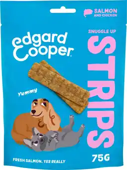 Intratuin Edgard & Cooper hondensnack Snuggle Up Strips adult kip/zalm 75 gram aanbieding