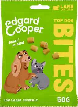 Intratuin Edgard & Cooper hondensnack Top Dog Bites adult lam/kalkoen small 50 gram aanbieding