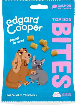 Intratuin Edgard & Cooper hondensnack Top Dog Bites adult kip/zalm small 50 gram aanbieding