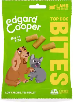 Intratuin Edgard & Cooper hondensnack Top Dog Bites adult lam/kalkoen large 50 gram aanbieding