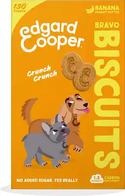 Intratuin Edgard & Cooper hondensnack Bravo Biscuits adult banaan/pinda 400 gram aanbieding