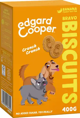 Intratuin Edgard & Cooper hondensnack Bravo Biscuits adult banaan/pinda 400 gram aanbieding