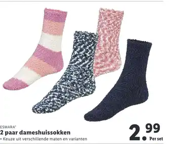 Lidl 2 paar dameshuissokken aanbieding