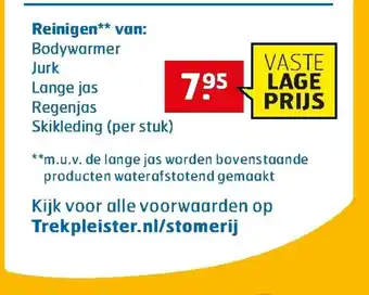 Trekpleister Bodywarmer Jurk Lange jas Regenjas Skikleding (per stuk) aanbieding