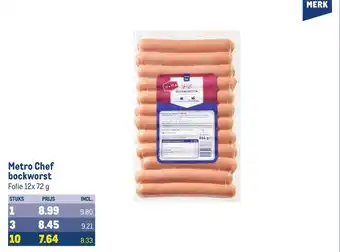 Makro Metro Chef bockworst folie 12x 72 g aanbieding