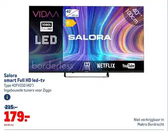 Makro Salora smart Full HD led-tv Type 40FV210 (40") aanbieding