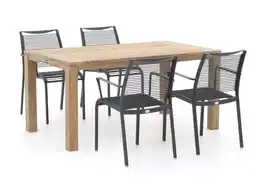 Kees Smit Apple Bee Hawaii/ROUGH-S 160cm dining tuinset 5-delig stapelbaar aanbieding