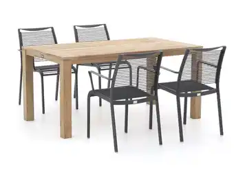 Kees Smit Apple Bee Hawaii/ROUGH-S 160cm dining tuinset 5-delig stapelbaar aanbieding