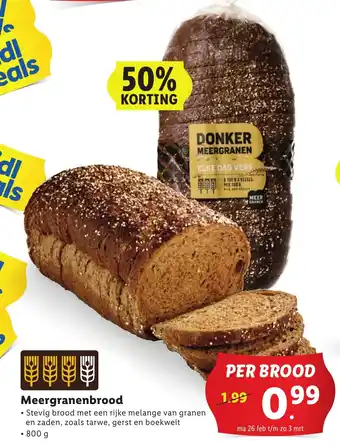 Lidl Meergranenbrood 800 g aanbieding