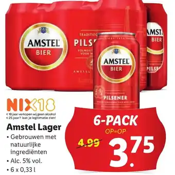 Lidl Amstel Lager 6 x 0,33 l aanbieding