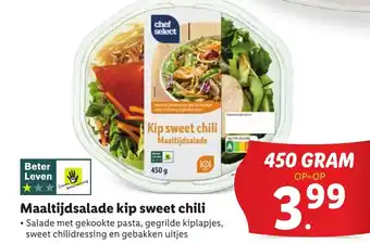 Lidl Maaltijdsalade kip sweet chili 450 gram aanbieding