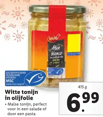 Lidl Witte tonijn in olijfolie 415 g aanbieding