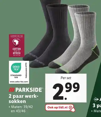 Lidl Parkside 2 paar werk-sokken aanbieding