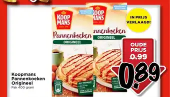 Vomar Voordeelmarkt Koopmans Pannenkoeken Origineel pak 400 gram aanbieding