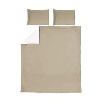Babypark Meyco Uni Dekbedovertrek Taupe / Off White 200 x 200 / 220 cm aanbieding