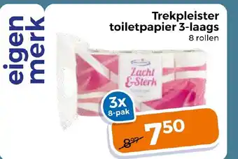 Trekpleister Toiletpapier 3-laags 8 rollen aanbieding