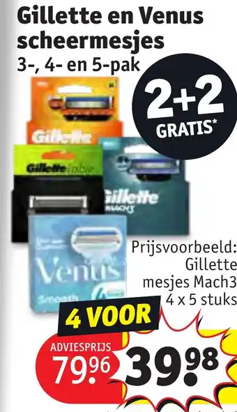 Kruidvat Gillette en Venus scheermesjes 3, 4 en 5 pak aanbieding