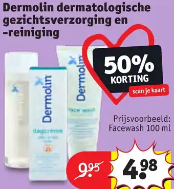 Kruidvat Dermolin dermatologische gezichtsverzorging en -reiniging aanbieding