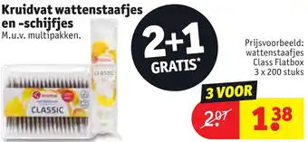 Kruidvat wattenstaafjes en -schijfjes aanbieding