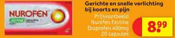 Kruidvat Nurofen Fastine Ibuprofen 400mg 20 Capsules. aanbieding