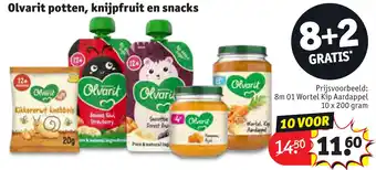 Kruidvat Olvarit potten, knijpfruit en snacks aanbieding