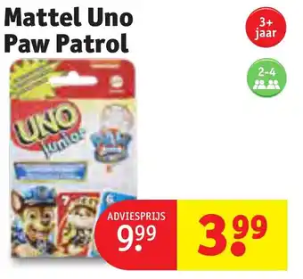 Kruidvat Mattel Uno Paw Patrol aanbieding