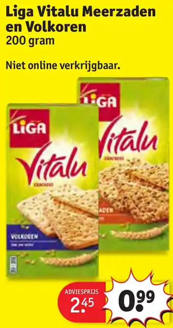 Kruidvat Liga Vitalu Meerzaden en Volkoren 200 gram aanbieding