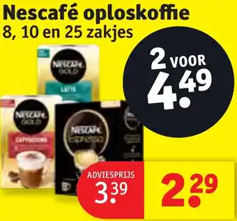 Kruidvat Nescafé oploskoffie 8, 10 en 25 zakjes aanbieding