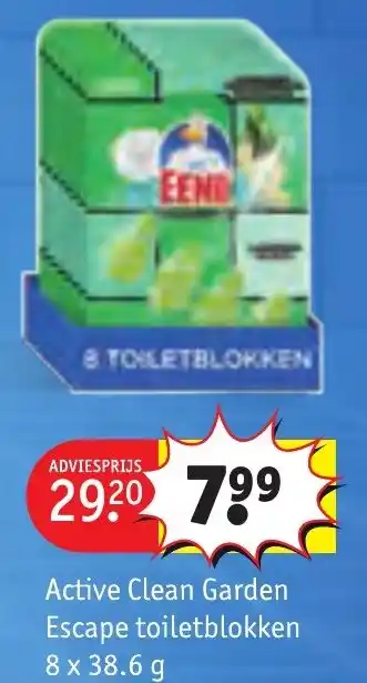 Kruidvat Active Clean Garden Escape toiletblokken 8 x 38.6 g aanbieding