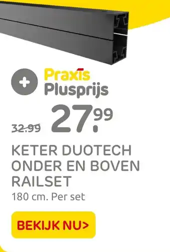 Praxis KETER DUOTECH ONDER EN BOVEN RAILSET 180 cm. Per set aanbieding