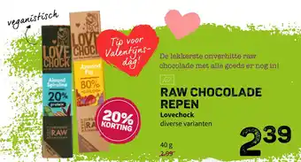 Ekoplaza Raw chocolade repen 40g aanbieding