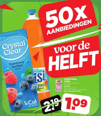 PLUS Crystal clear of sisi 1,5 liter aanbieding