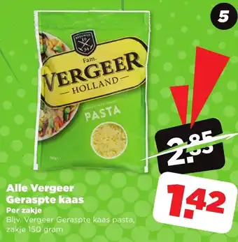 PLUS Alle vergeer geraspte kaas per zakje aanbieding