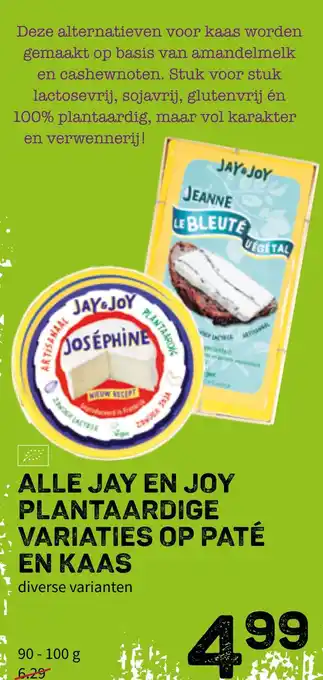 Ekoplaza Alle jay en joy plantaardige , variaties op paté en kaas 90-100g aanbieding