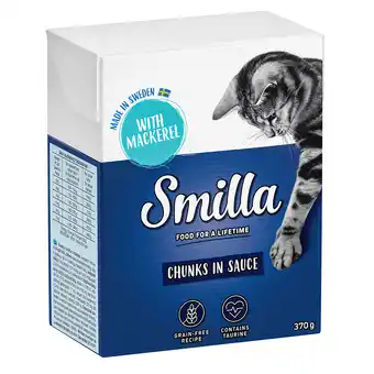 Zooplus Smilla Hapjes in Saus 24 x 370 en Smilla Hapjes in Gelei 24 x 380 g Kattenvoer - Makreel in Saus aanbieding