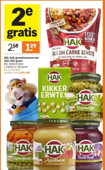 Albert Heijn Alle Hak groenteconserven 200-550 gram aanbieding