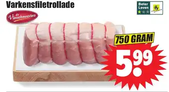 Dirk Varkensfiletrollade 750 gram aanbieding