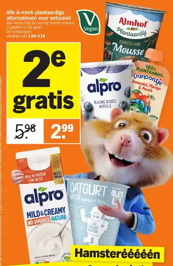 Albert Heijn Alle A-merk plantaardige alternatieven voor eetzuivel aanbieding