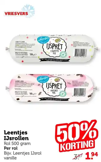 Coop Leentjes IJsrollen Rol 500 gram aanbieding