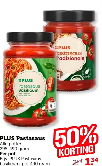 Coop PLUS Pastasaus 295-490g aanbieding