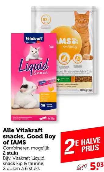 Coop Alle Vitakraft snacks, Good Boy of IAMS aanbieding