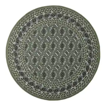 fonQ Interieur05 Vintage Vloerkleed Groen Rond Marad 100cm aanbieding