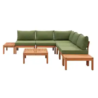 Leen Bakker Le Sud modulaire loungeset Orleàns V1 - donkergroen - 8-delig - Leen Bakker aanbieding